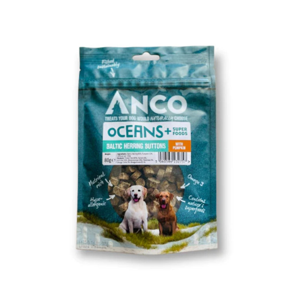 Anco Oceans+ Baltic Herring Buttons with Pumpkin 80g - The Urban Pet Store -