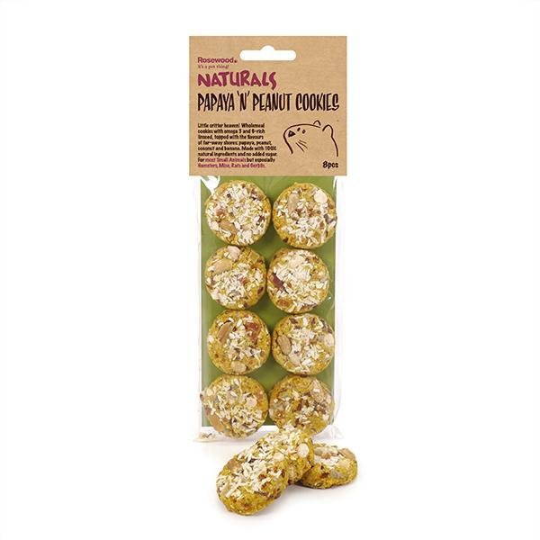 Rosewood Papaya 'n' Peanut Cookies 8pcs - The Urban Pet Store - Small Animal Treats