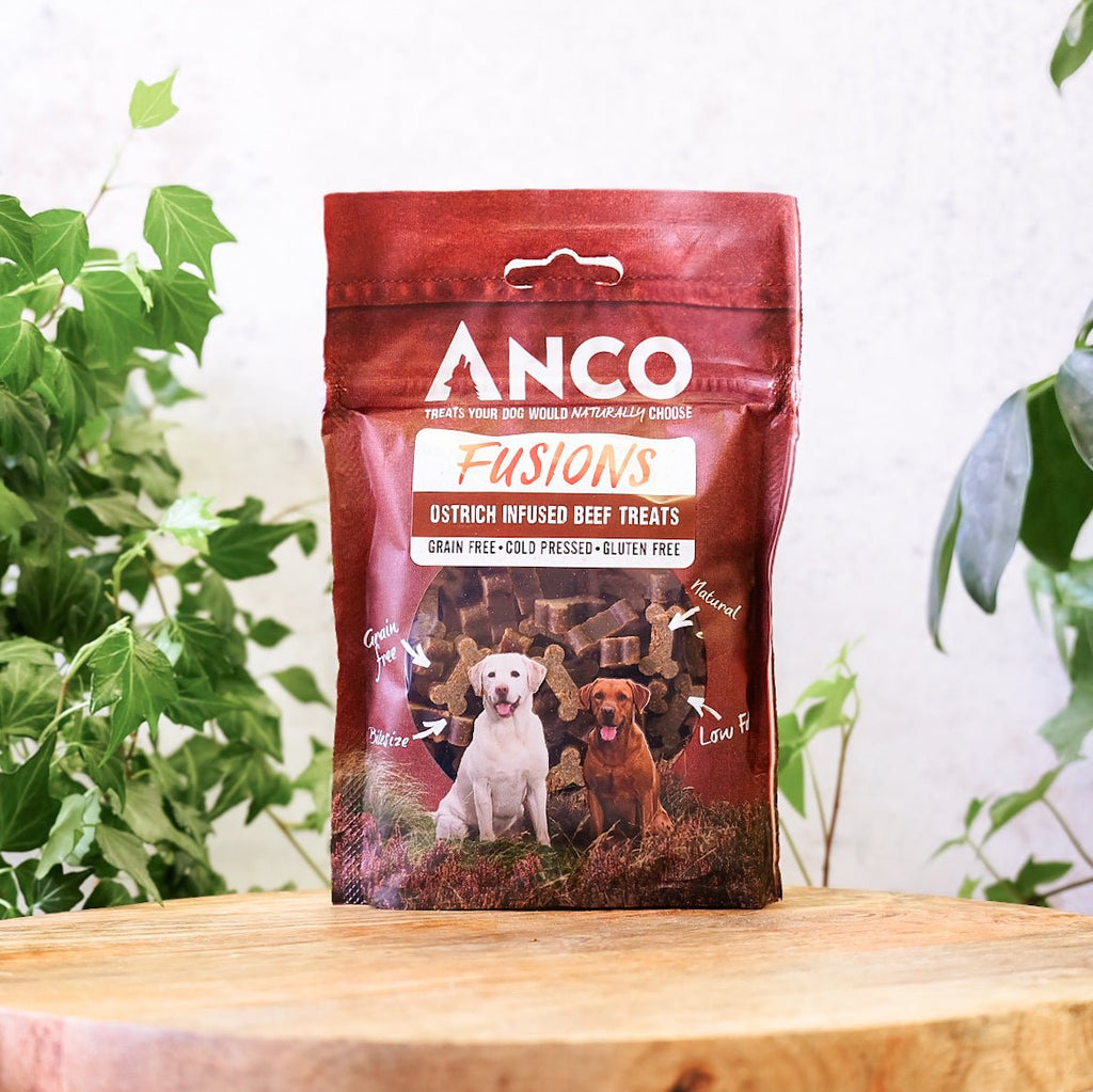 Anco Fusions Ostrich Infused Beef Treats 100g - The Urban Pet Store - Dog TreatsAnco5060586230012