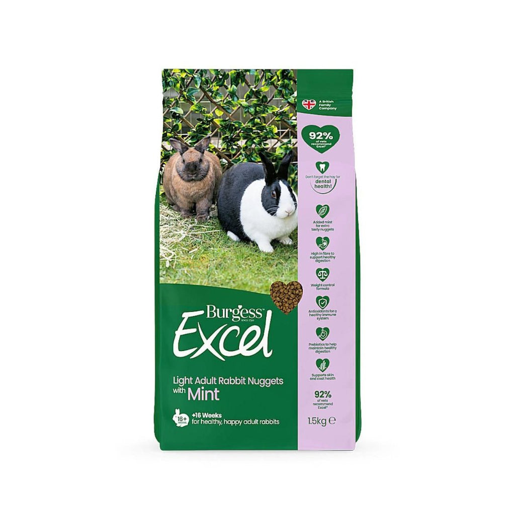 Burgess Excel Light Rabbit Nuggets with Mint - The Urban Pet Store - Small Animal Food