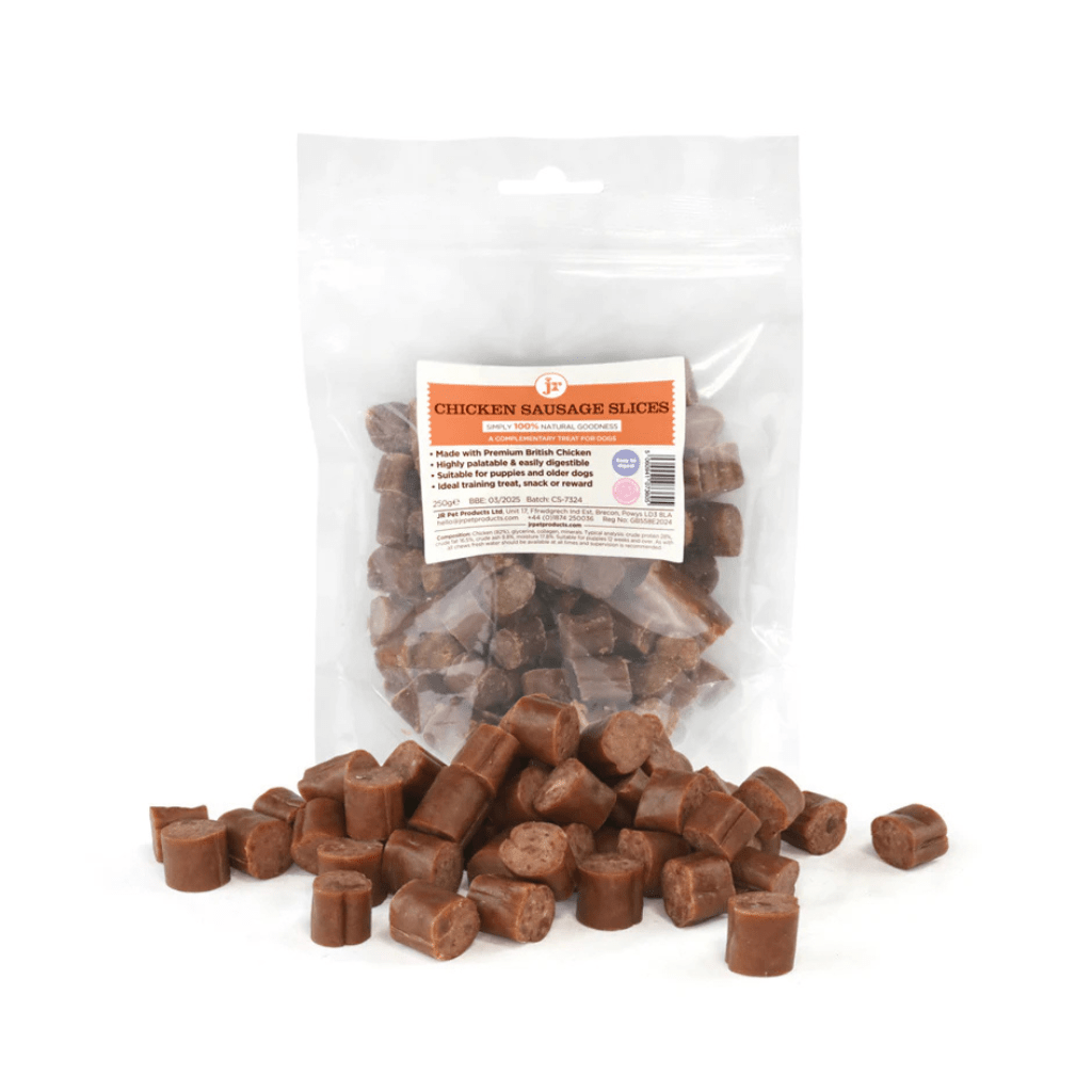JR British Sliced Chicken Sausages 250g - The Urban Pet Store - Dog TreatsJR Pet Products5060941073605