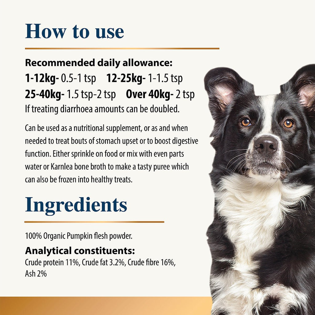 Karnlea Pumpkin Powder for Dogs 200g - The Urban Pet Store - Dog Supplies