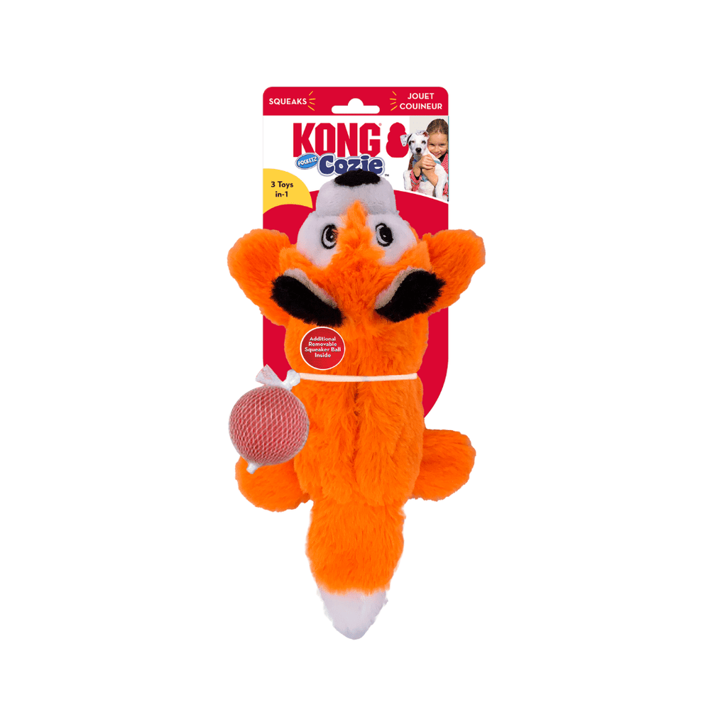 KONG Cozie Pocketz Fox Medium - The Urban Pet Store - Dog ToysKONG035585503592