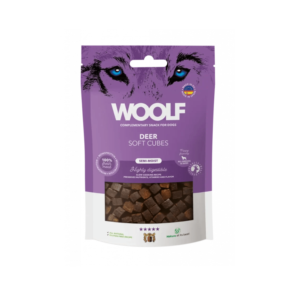 Woolf Soft Cubes Deer 100g - The Urban Pet Store - Dog TreatsWoolf8594178555216