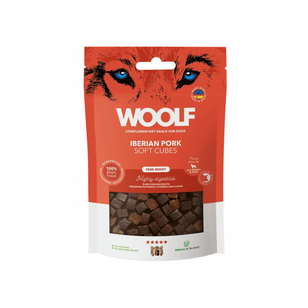 Woolf Soft Cubes Iberian Pork 100g - The Urban Pet Store - Dog TreatsWoolf8594178555193