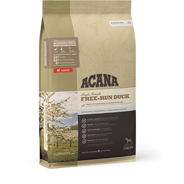 ACANA Singles Free-Run Duck Dog Food 2kg - The Urban Pet Store - Dog Food