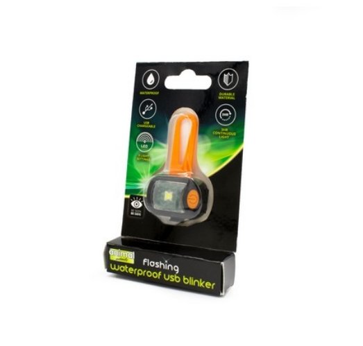 Animal Instincts Flashing Safety Waterproof Rectangle USB Blinker Orange - The Urban Pet Store - Dog Apparel Animal Instincts