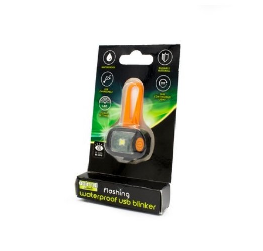 Animal Instincts Flashing Safety Waterproof Rectangle USB Blinker Orange - The Urban Pet Store - Dog Apparel