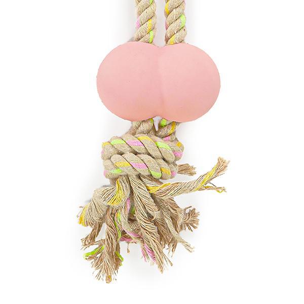BBQ Flavoured Rubber & Rope Bone - The Urban Pet Store - Dog Toys