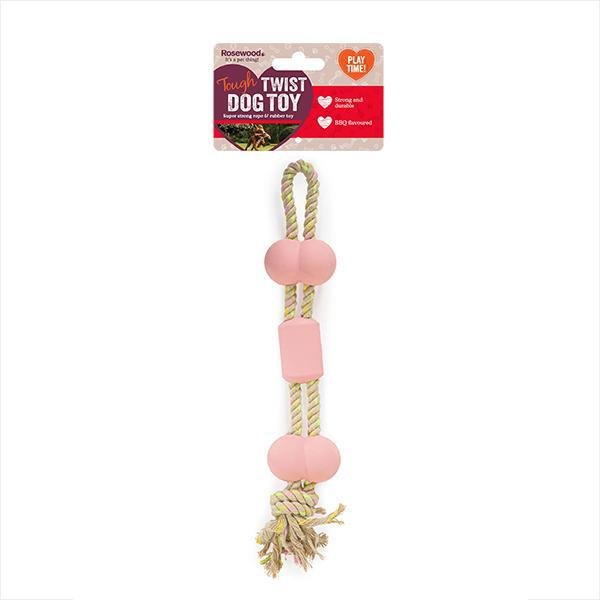 BBQ Flavoured Rubber & Rope Bone - The Urban Pet Store - Dog Toys