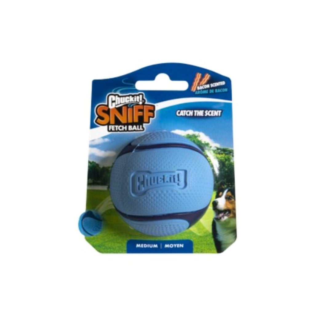 Chuckit! Sniff Fetch Ball Bacon Medium 1pk - The Urban Pet Store -