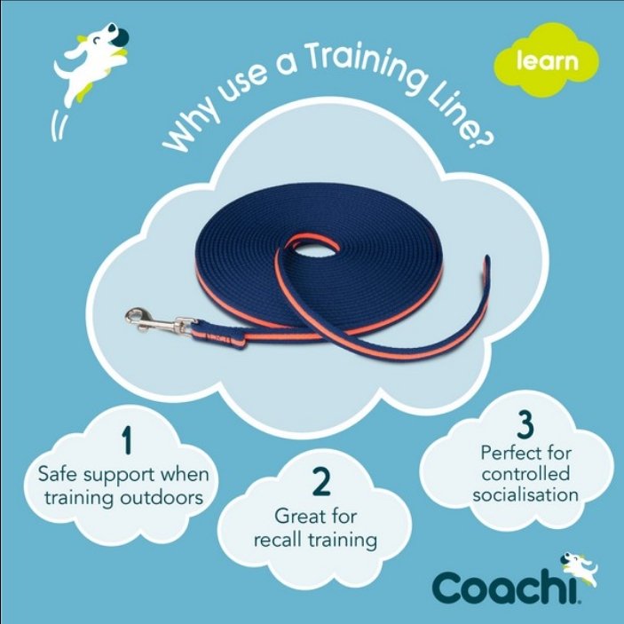 CoA Coachi Training Line Navy & Coral 10m - The Urban Pet Store - Dog SuppliesCoachi886284412339