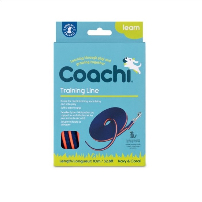 CoA Coachi Training Line Navy & Coral 10m - The Urban Pet Store - Dog Supplies