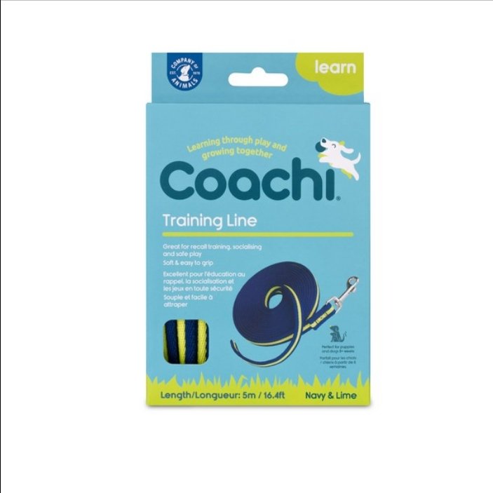 CoA Coachi Training Line Navy & Lime 5m - The Urban Pet Store - Dog SuppliesCoachi886284412315