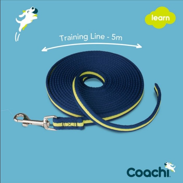 CoA Coachi Training Line Navy & Lime 5m - The Urban Pet Store - Dog SuppliesCoachi886284412315