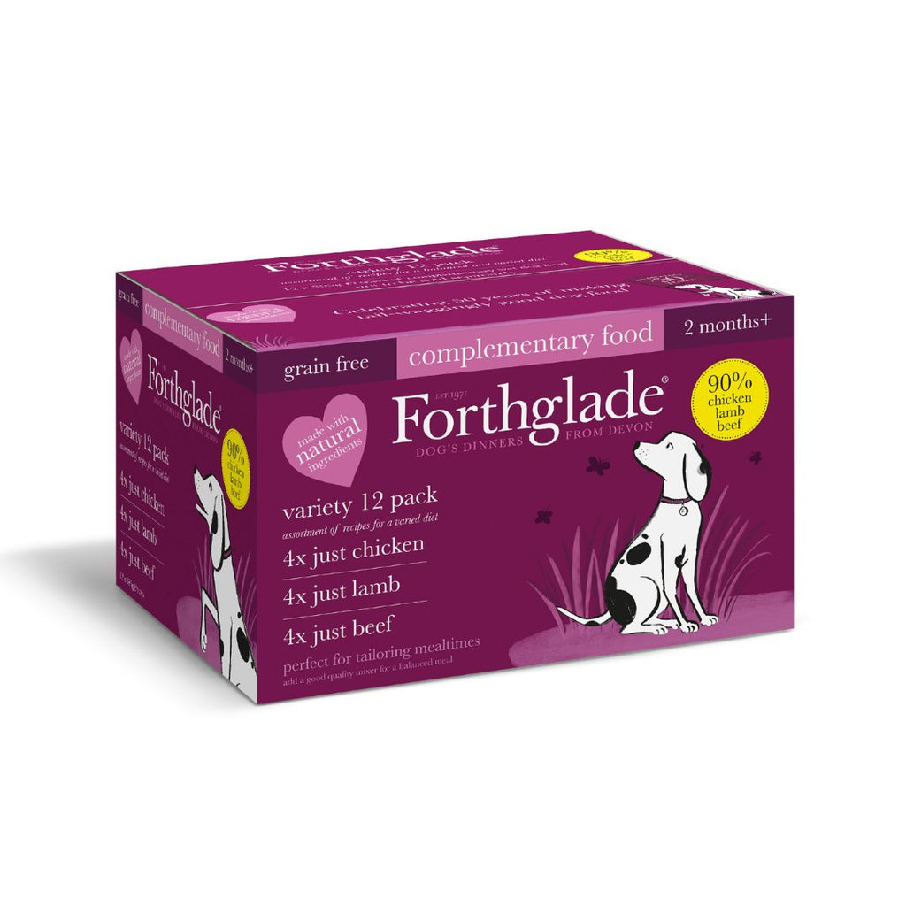 Forthglade Just Chicken, Lamb & Beef Variety Pack (12x395g) - The Urban Pet Store - Dog Food