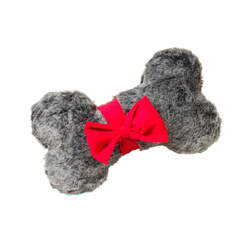 House of Paws Faux Fur Present Dog Bone - The Urban Pet Store -