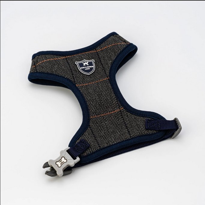 Hugo & Hudson Grey Checked Herringbone Dog Harness - The Urban Pet Store - Dog ApparelHugo & Hudson5056247107533