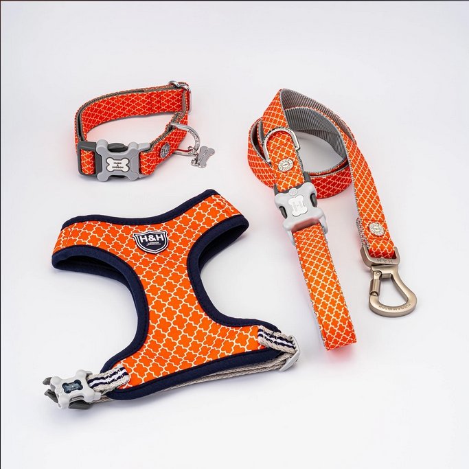 Hugo & Hudson Orange Geometric Dog Harness - The Urban Pet Store - Dog ApparelHugo & Hudson5056247108714