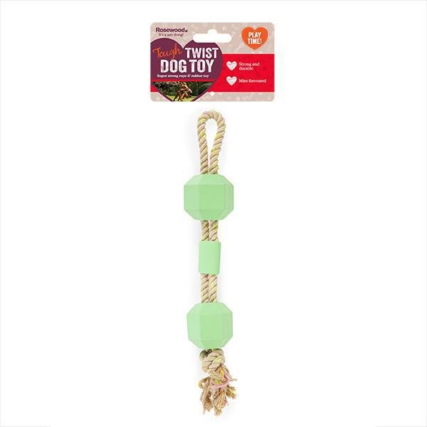 Mint Flavoured Rubber & Rope Bone - The Urban Pet Store - Dog Toys