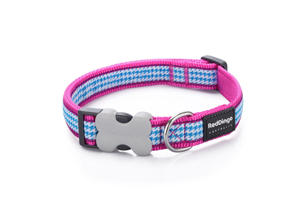 Red Dingo Dog Collar, Pink Dogtooth - The Urban Pet Store -