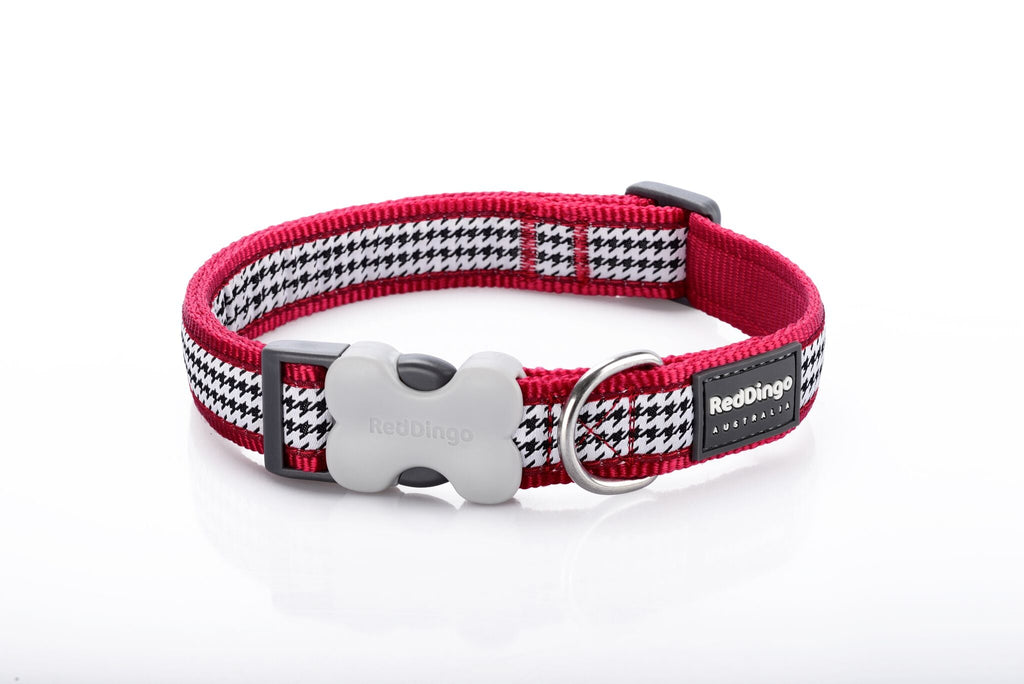 Red Dingo Dog Collar, Red Dogtooth - The Urban Pet Store -