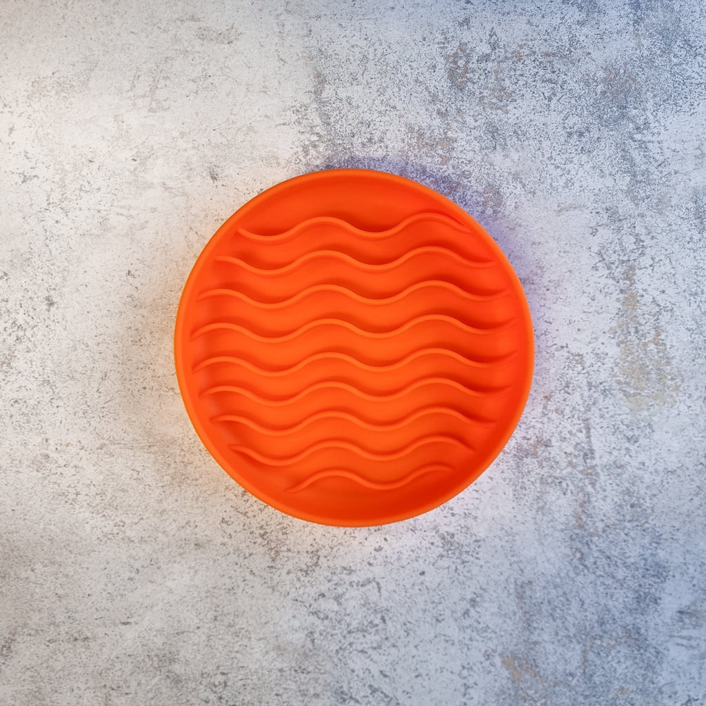 Silicone Wave Design Slow Feeder Bowl - Orange - The Urban Pet Store - Dog Supplies