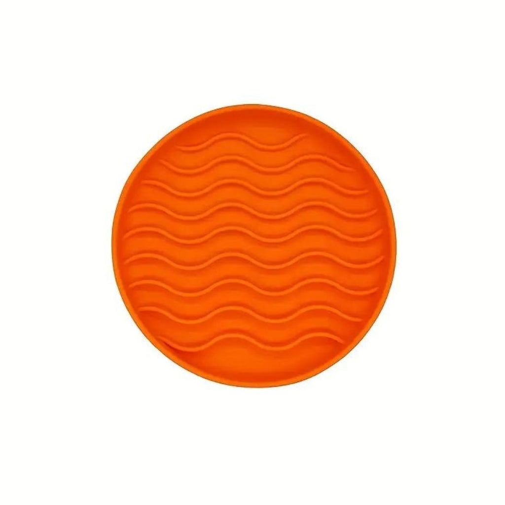 Silicone Wave Design Slow Feeder Bowl - Orange - The Urban Pet Store -