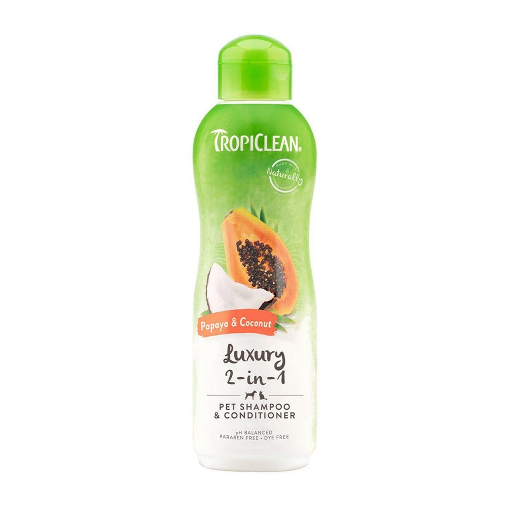 TropiClean Papaya & Coconut 2 - in - 1 Shampoo & Conditioner 355ml - The Urban Pet Store - Pet Shampoo & Conditioner