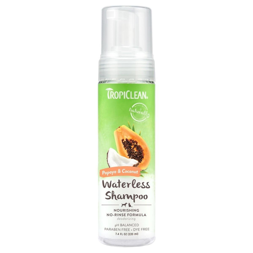 Tropiclean Waterless Shampoo Papaya and Coconut 220ml - The Urban Pet Store -